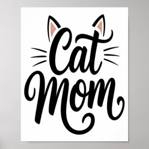 Póster Bigotes y Orejas de Mamá Gata
