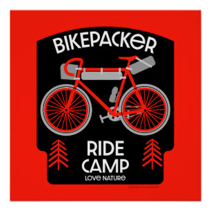 Póster Bikeparo Mochila Touring Camping