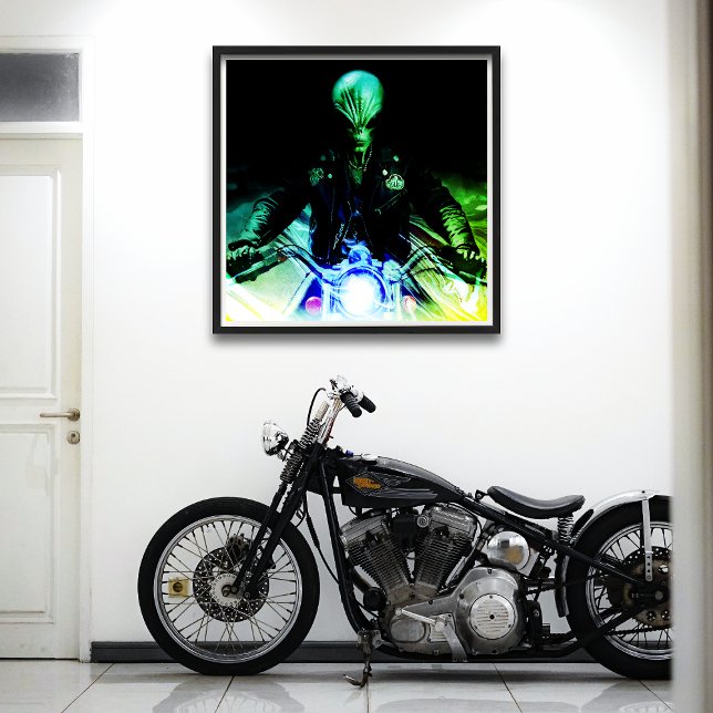 Póster Biker Alien (versión Neon) (Subido por el creador)