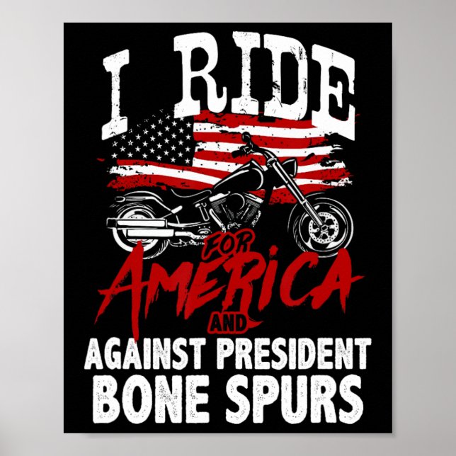 Póster Biker Anti Trump resiste contra espolones óseos de (Frente)