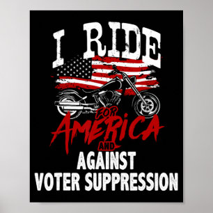 Póster Biker anti Trump se resiste a la supresión de vota
