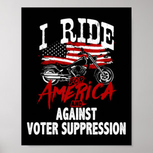 Póster Biker anti Trump se resiste a la supresión de vota