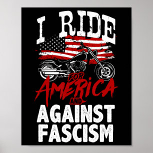 Póster Biker anti Trump se resiste a protesta fascista