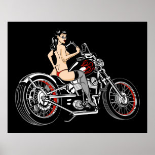 Póster Biker Babe