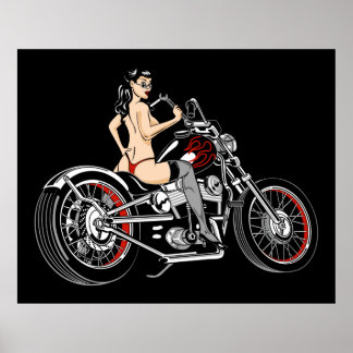 Póster Biker Babe