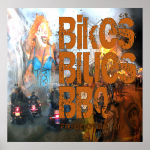 Póster Bikes Blues & BBQ Poster