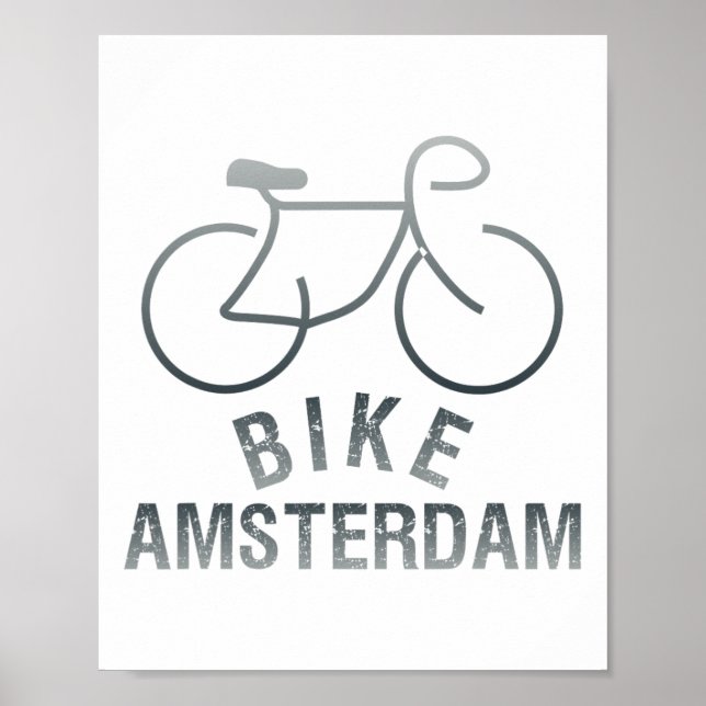 Póster Biking Amsterdam Netherlands Graphic _1  (Frente)