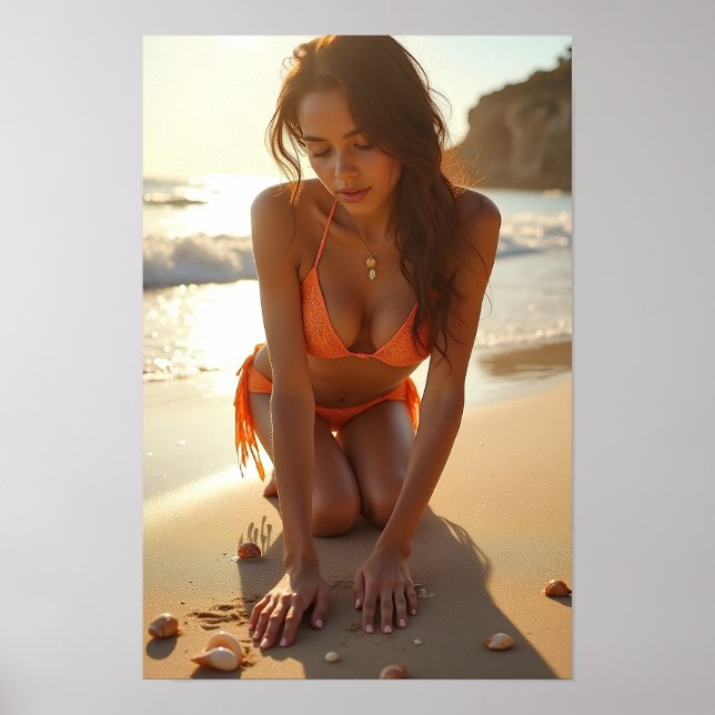 Póster Bikini en la playa (Frente)