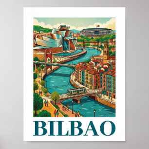 Póster Bilbao España Viajes - Arquitectura Colorida