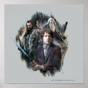 Póster BILBO BAGGINS™, THORIN OAKENSHIELD™ y Gandalf