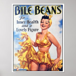 Póster Bile Beans - Mujer En Un Anuncio De Baño