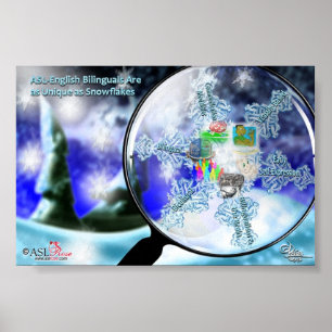 Póster Bilingües ASL-Ingleses - poster de los copos de