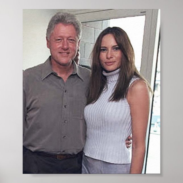 Póster Bill Clinton & Melania Trump En El Abierto De Esta (Frente)