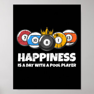 Póster Billard O Billard Pool Player Happiness Funny B