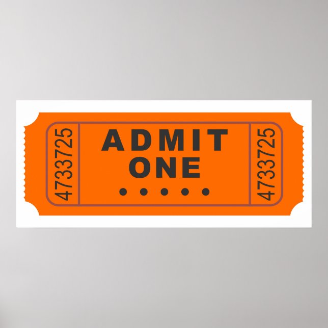 Póster Billete de cine (Frente)