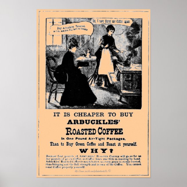 Póster Billete de época para el café tostado de ARBUCKLES (Frente)
