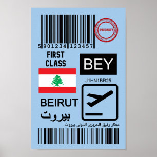 Póster Billete de viaje al Líbano en Beirut