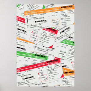 Póster Billetes de avión