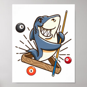Póster Billiard Shark Hustler Pool Camisetas Chicas Snook