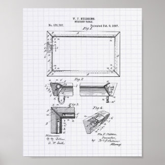 Póster Billiard Table 1897 Patent Art - Lining Peper