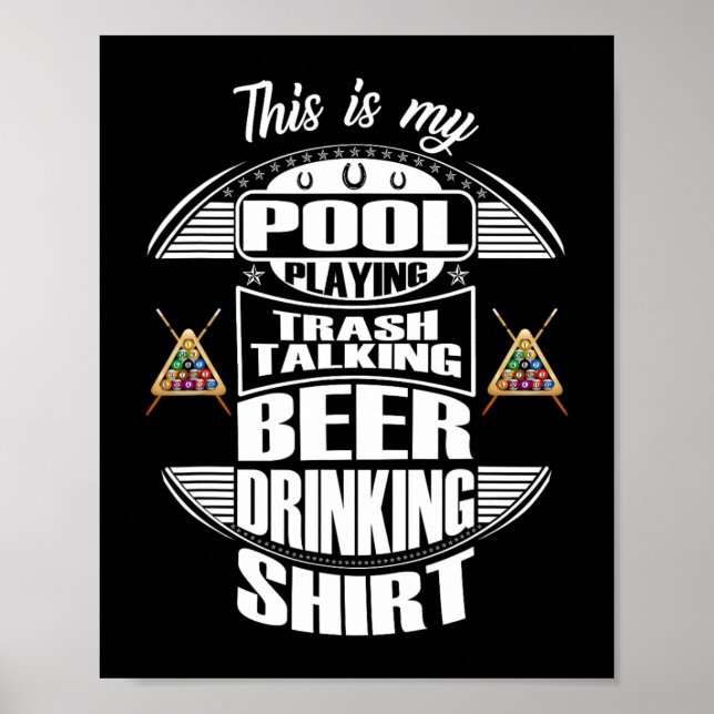 Póster Billiards 8 Ball Pool Player Sarcasm Novedad Humor (Frente)