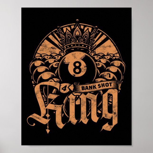 Póster Billiards Bank Shot King (Frente)