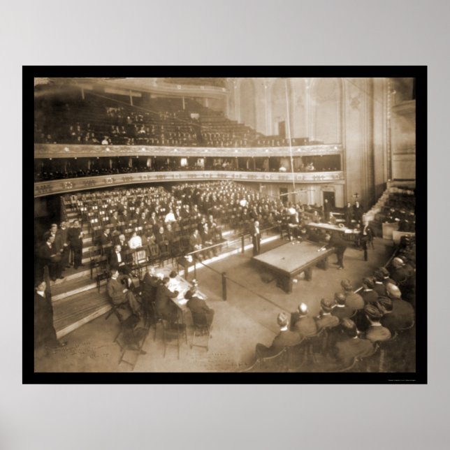 Póster Billiards Chicago IL Photo 1906 (Frente)