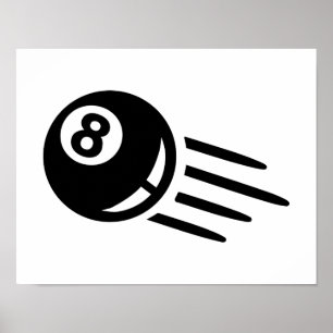 Póster Billiards eight ball