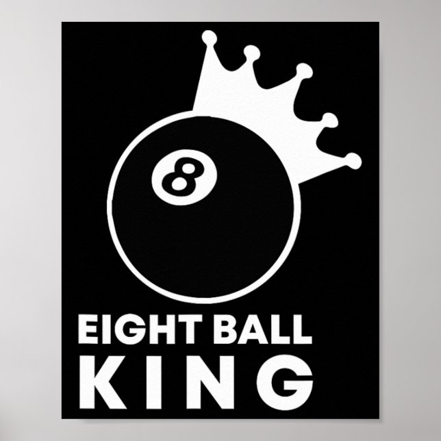 Póster Billiards Eight Ball King 8 Ball Pool Player Lucky (Frente)