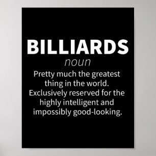 Póster Billiards Funny Definition Pool Snooker Player Gif