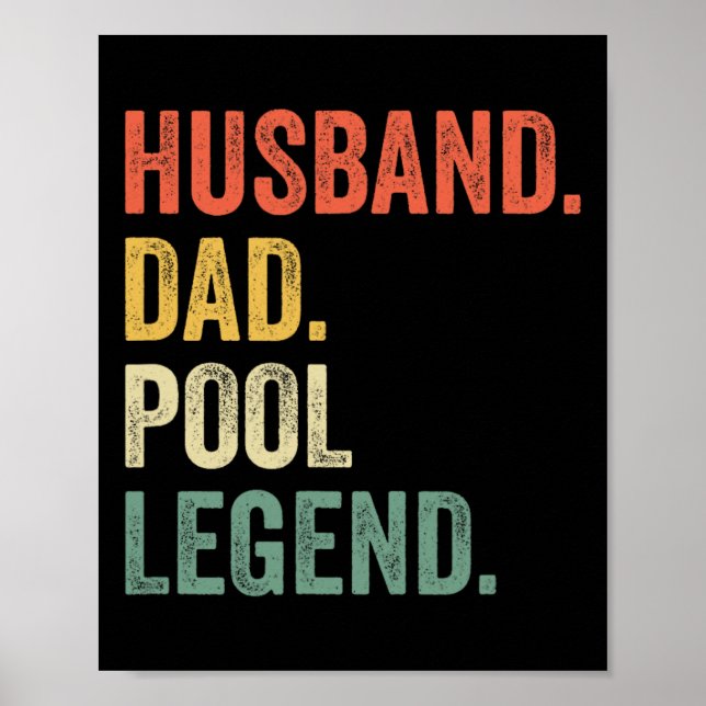 Póster Billiards Funny Husband Dad Pool Player Leyenda Vi (Frente)