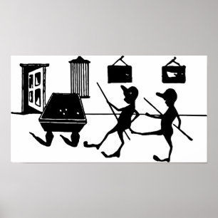 Póster Billiards Game Man Cheat ilustracion Art
