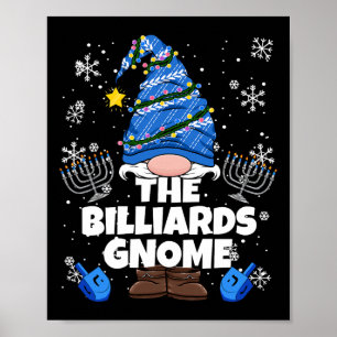 Póster Billiards Gnome Funny Jewish Hanukkah Gnome Billia