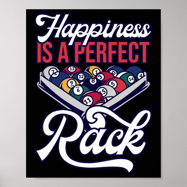 Póster Billiards Happiness Perfect Rack Pool (Frente)