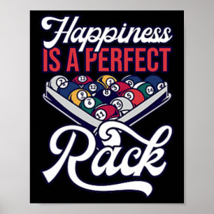 Póster Billiards Happiness Perfect Rack Pool Minimalista