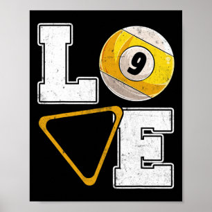 Póster Billiards Love Pool Player Billiards Lover