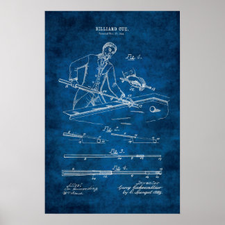 Poster Billiards Patent Art No. 7 Decoración de la