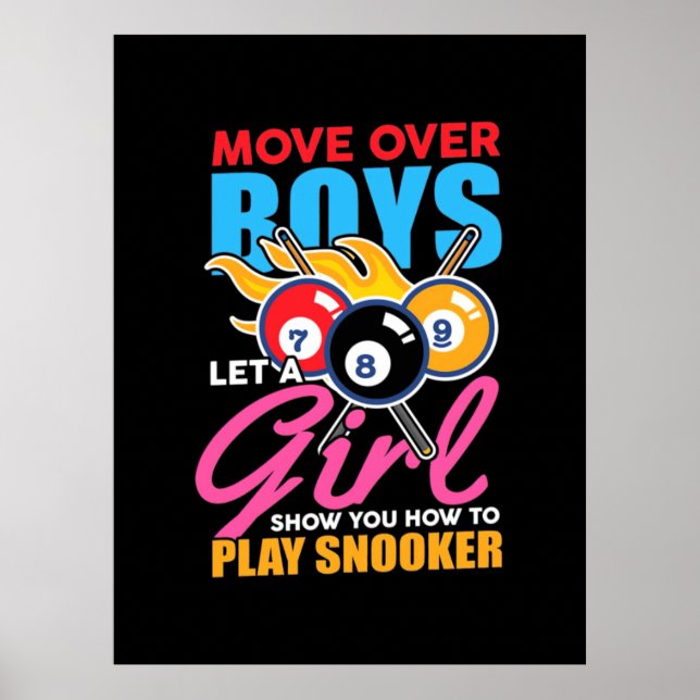 Póster Billiards Player | This Girl Plays Billiards (Frente)