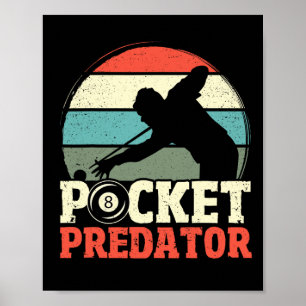 Póster Billiards Pocket Predator 8 Ball Funny Hombres Ret
