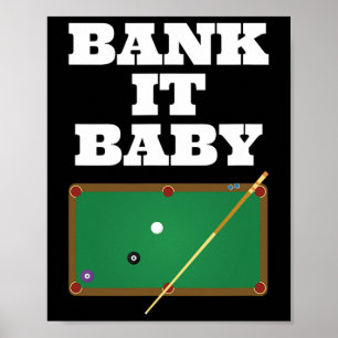 Póster Billiards Pool Jugador Shirt Gift Men Women Bank S