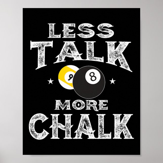 Póster Billiards Pool - Menos Talk More Chalak (Frente)