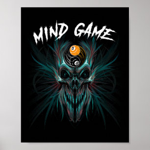 Póster Billiards Pool Snooker Skull 8-ball 9-ball Para Ho