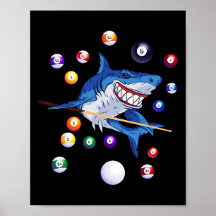 Póster Billiards Shark Billiard Player Pool Table Snooker