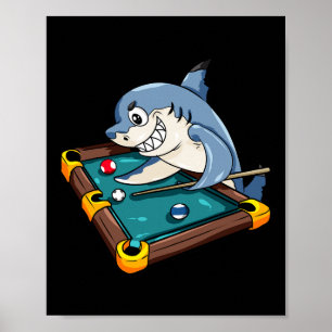 Póster Billiards Shark Pool Snooker Player Gift