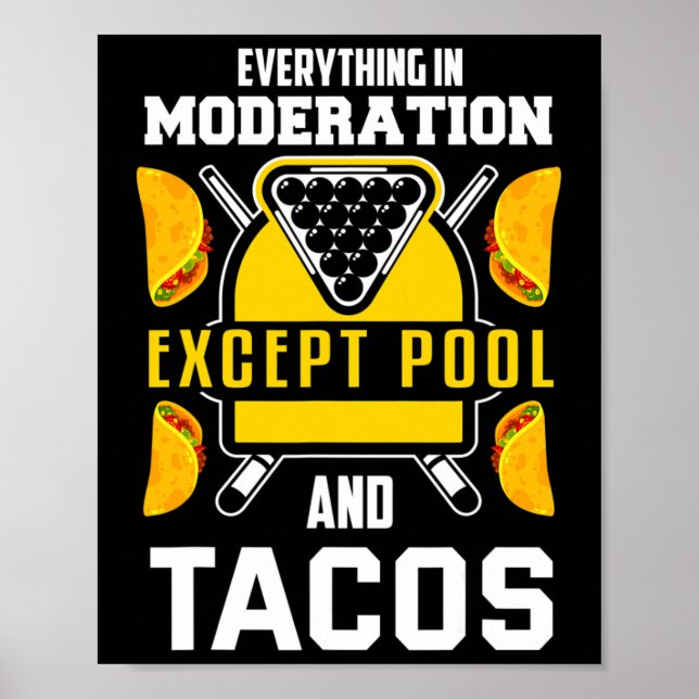 Póster Billiards Shirard Chiste Taco Lover Billiards Pool (Frente)