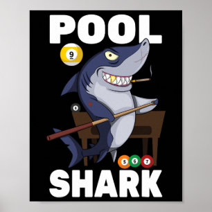 Póster Billiards - Tiburón de billar - Jugador de billar 