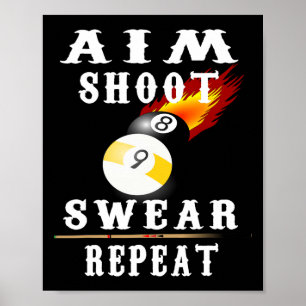 Póster Billiards Vintage Retro Pool