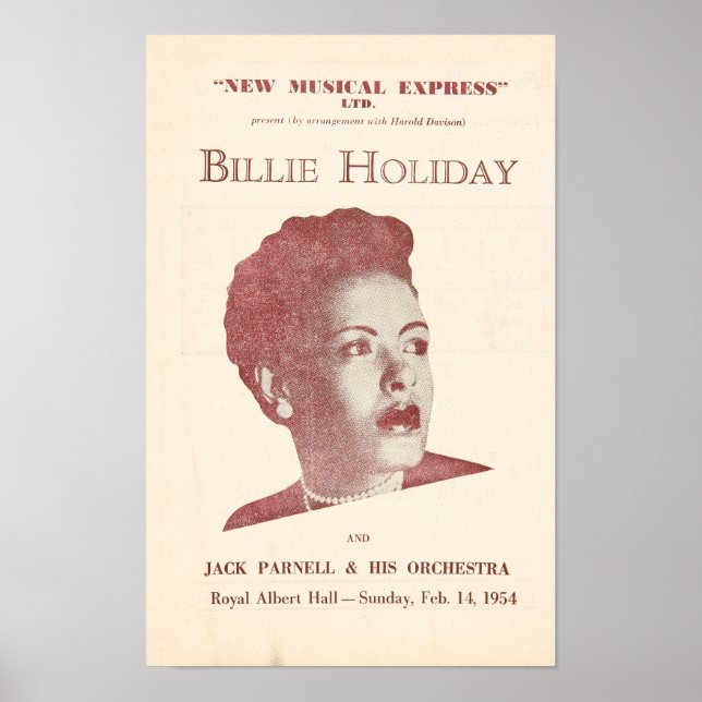 Póster Billie Holiday Vintage Flyer (Frente)