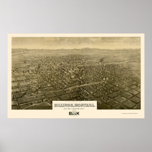 Póster Billings, MT Panoramic Map - 1904