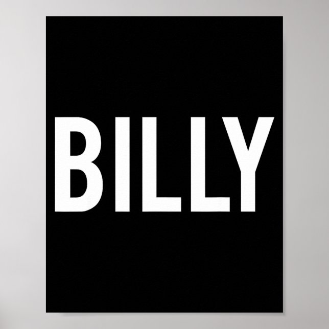 Póster Billy - Cool New Funny Name Fan Gift Tee  (Frente)